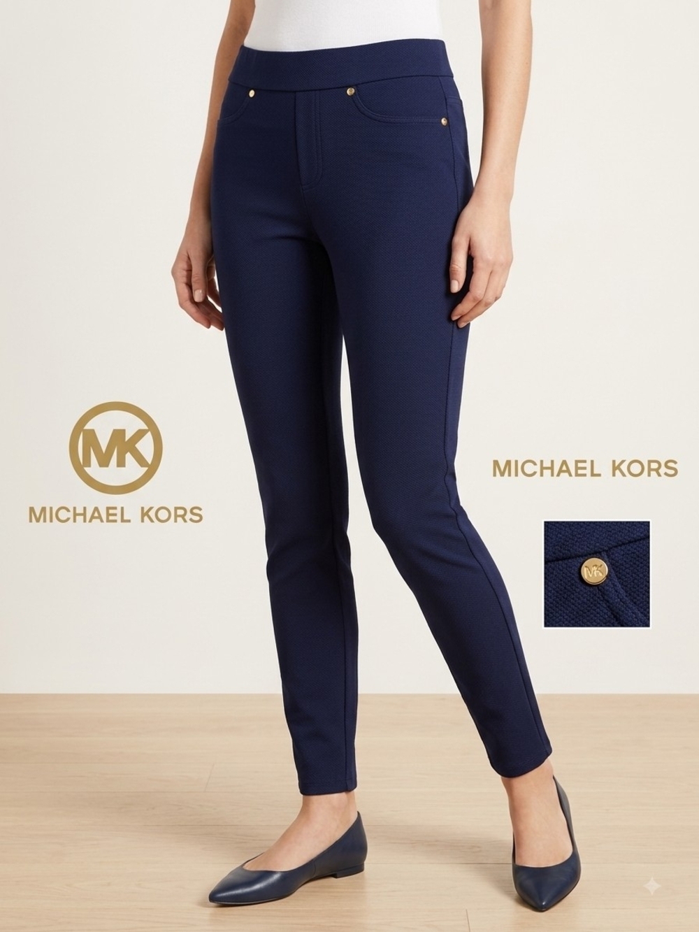 Michael Kors Navy Ponte Ankle Skinny Pants Like New 💕